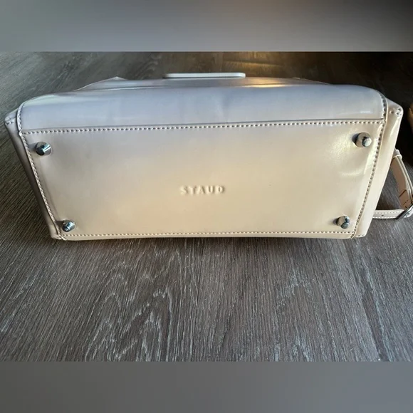 STAUD Beige Leather Tote Bag - Picture 6 of 12